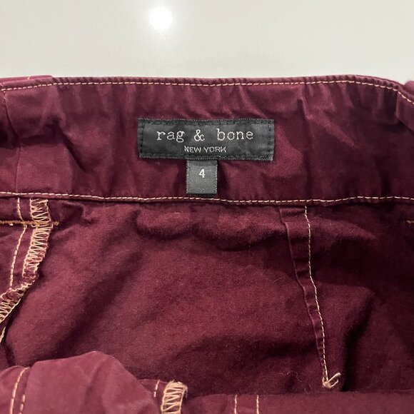 Women's Pants "rag & bone" 100% Cotton Purple Cargo Pants Size 4 - Picture 3 of 5